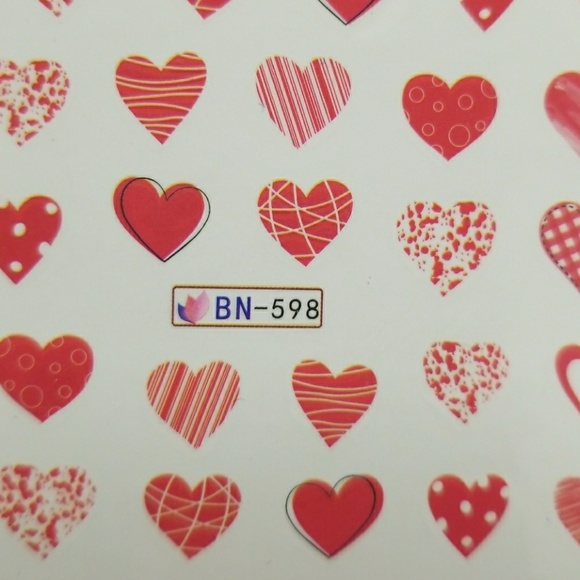 Nail decal sticker red BN-598 - Picture 3 of 3